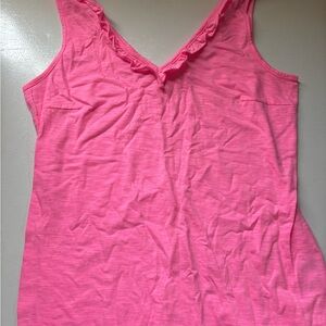 Lilly Pulitzer Pink Ruffled Sleeveless Tank Top